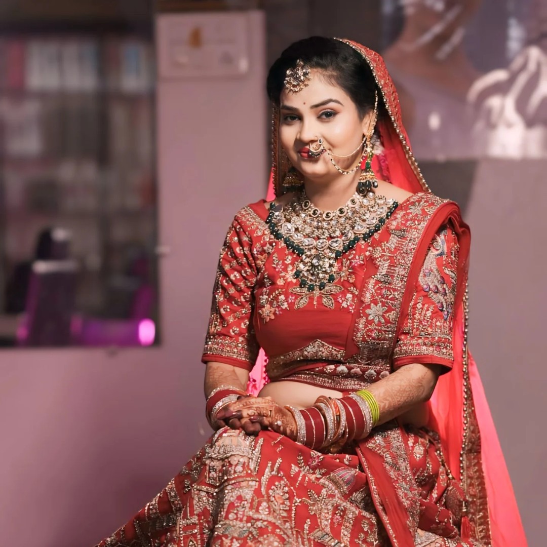 Classic red bridal look